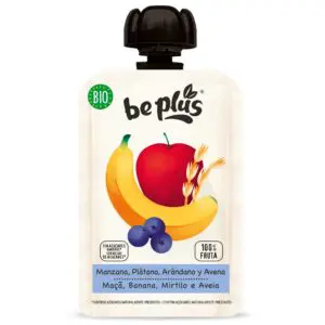 BEPLUS Bolsita de Manzana, Plátano, Arándanos y Avena BIO 100g