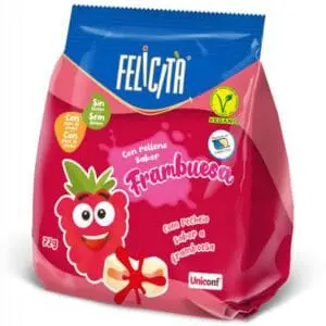 FELICITA® Soft Candies Raspberry filled Raspberry 72g FELICITA® Soft Candies Raspberry filled Raspberry 72g