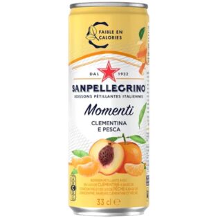 8002270666674 S.PELLEGRINO® Sparkling Momenti Clémentine Pêche Pack-6 Can 33cl