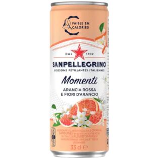 8002270446764 S.PELLEGRINO® Sparkling Momenti Fleur d’Orange et Orange Sanguine Pack-6 Can 33cl
