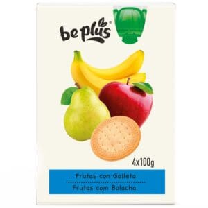 BEPLUS Bolsitas de Frutas con Galleta 4x100g