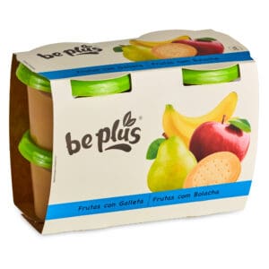 BEPLUS Tarritos de Frutas con Galleta 4x 200g