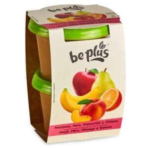 BEPLUS Tarritos de Manzana, Pera, Melocotón y Plátano 2x 200g