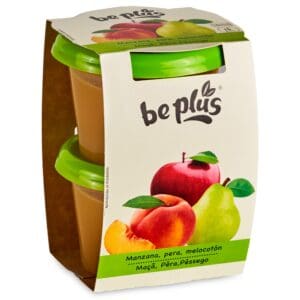 BEPLUS Tarritos de Manzana, Pera y Melocotón 2x 200g